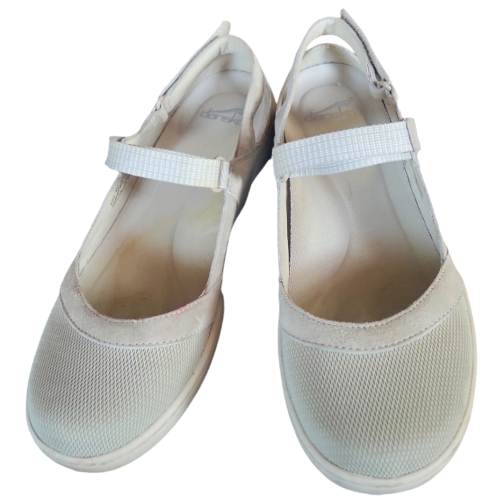 Dansko Reann  Mary Jane Gray Y2K Suede Sporty Mesh Open Back Shoes Size 40